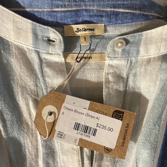 BELLEROSE CHAOS STRIPED BLOUSE - BLUE - Picture 4 of 4